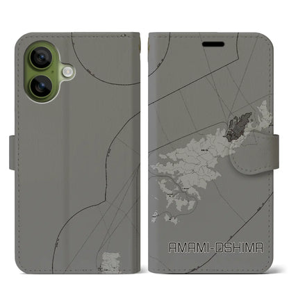 【奄美大島（鹿児島県）】地図柄iPhoneケース（手帳タイプ）