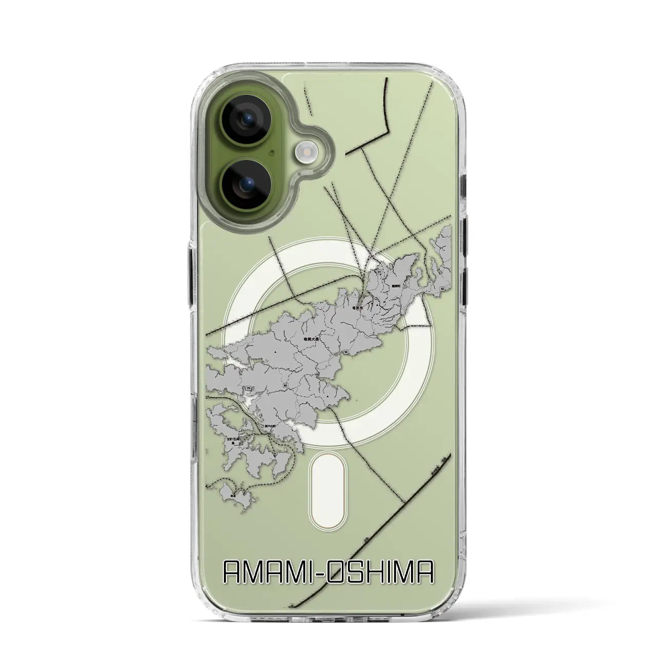 【奄美大島（鹿児島県）】地図柄iPhoneケース（MagSafeタイプ）