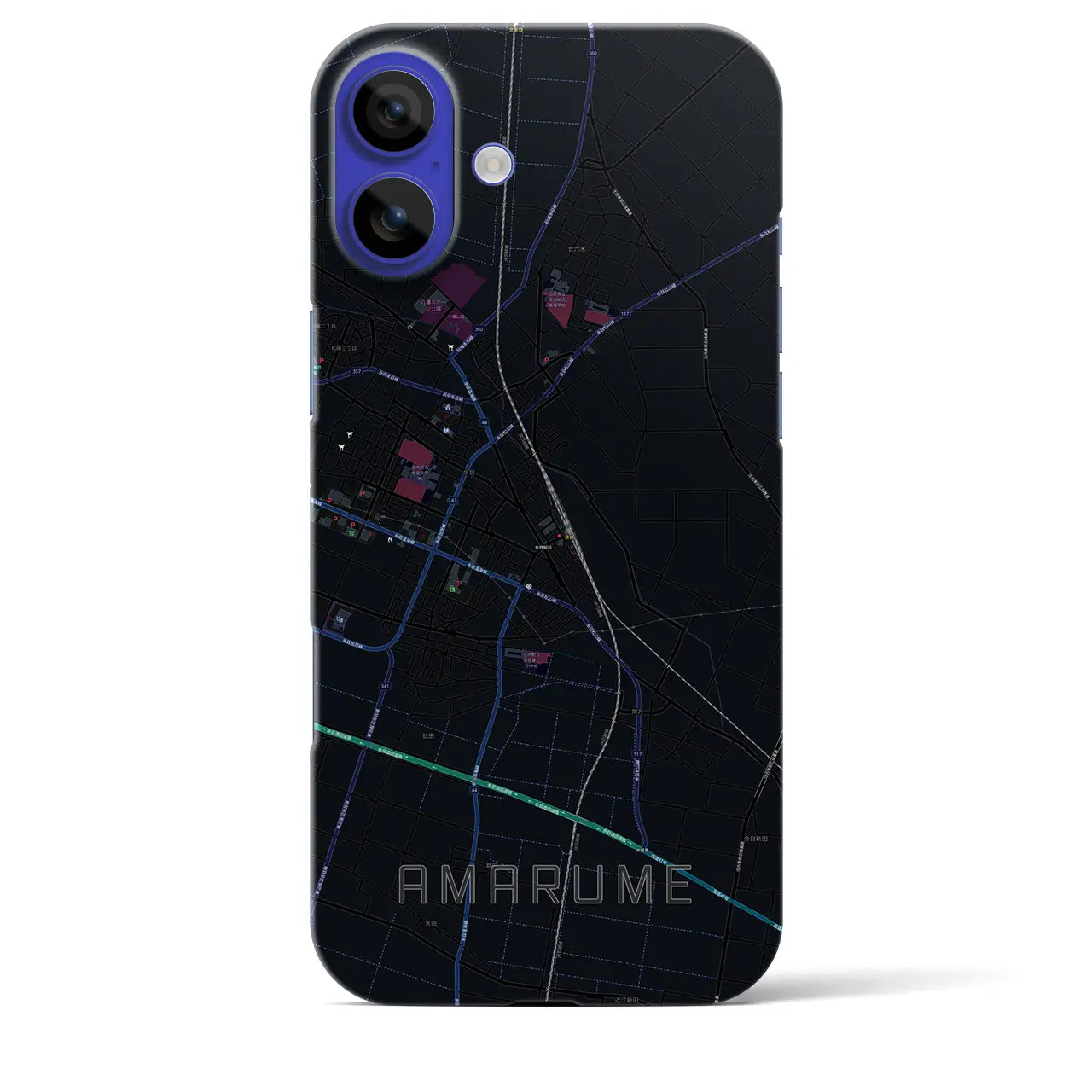 【余目（山形県）】地図柄iPhoneケース（バックカバータイプ）