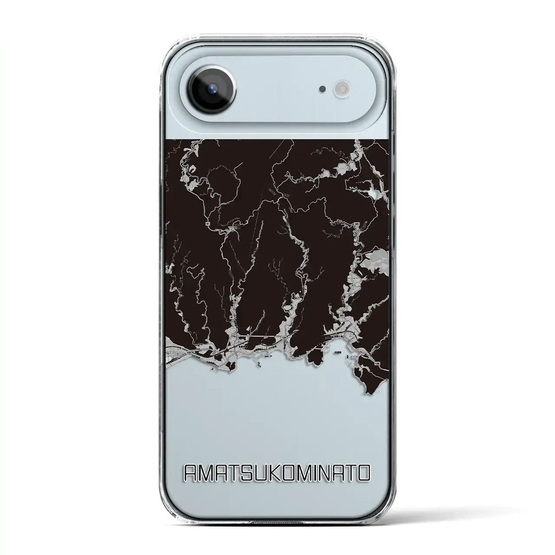【天津小湊(千葉県)】地図柄iPhoneケース(クリアタイプ)モノトーン・iPhone 17 Pro Max 用