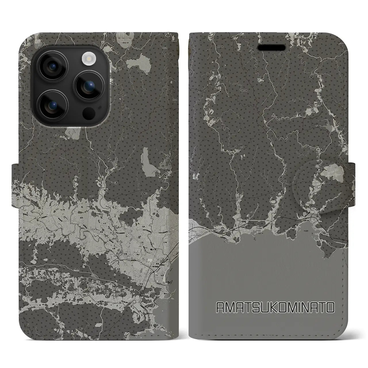 【天津小湊（千葉県）】地図柄iPhoneケース（手帳タイプ）