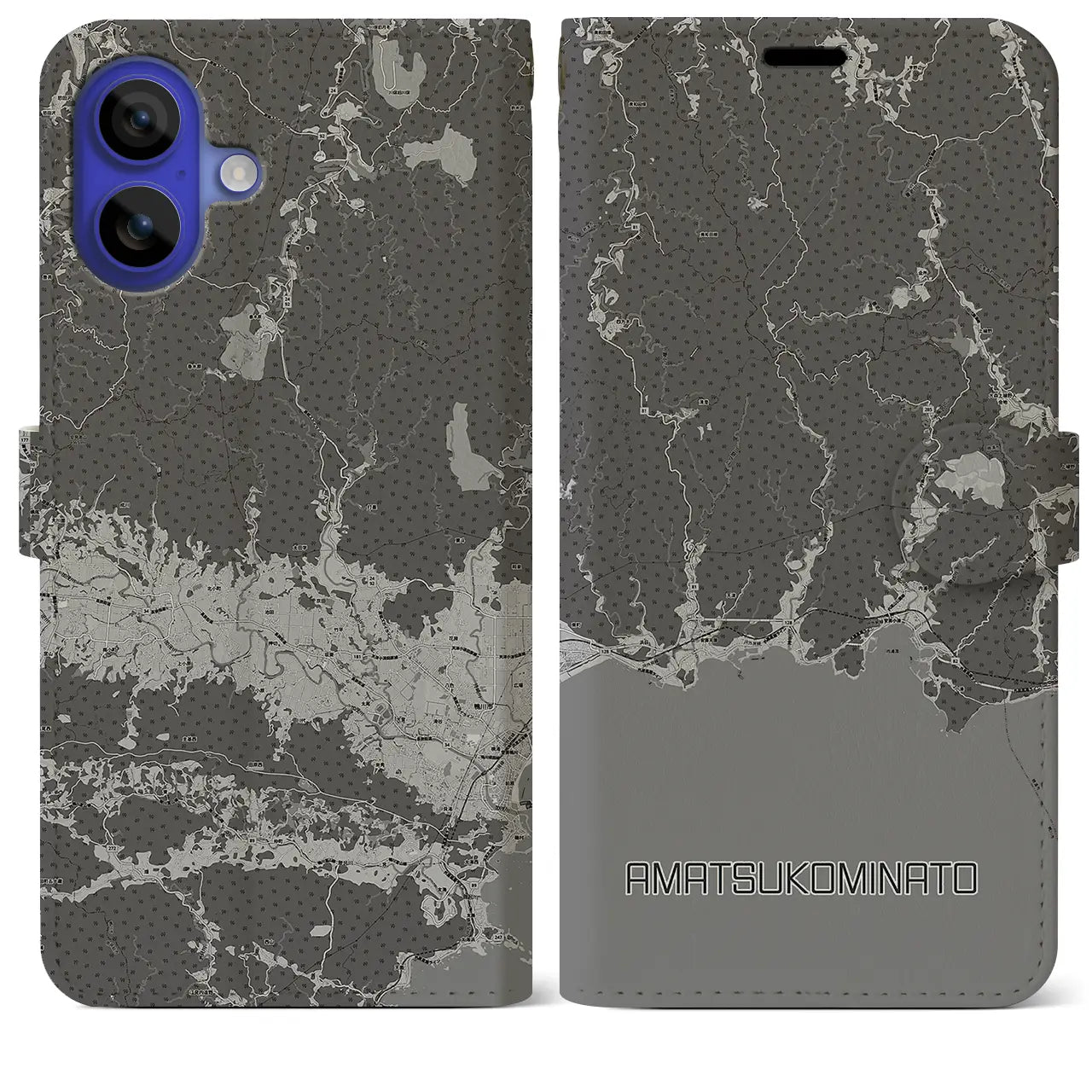 【天津小湊（千葉県）】地図柄iPhoneケース（手帳タイプ）