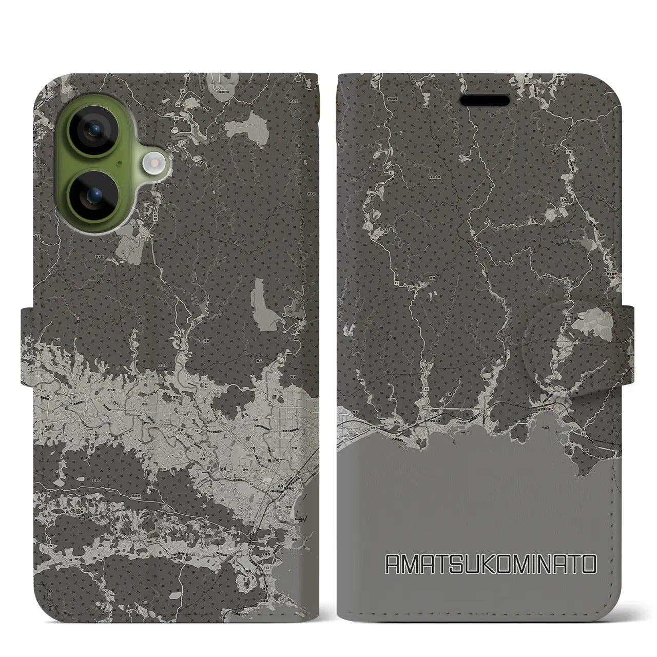 【天津小湊（千葉県）】地図柄iPhoneケース（手帳タイプ）