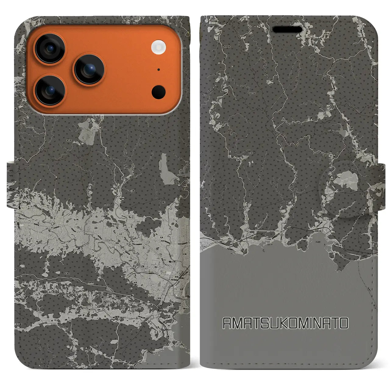 【天津小湊（千葉県）】地図柄iPhoneケース（手帳タイプ）