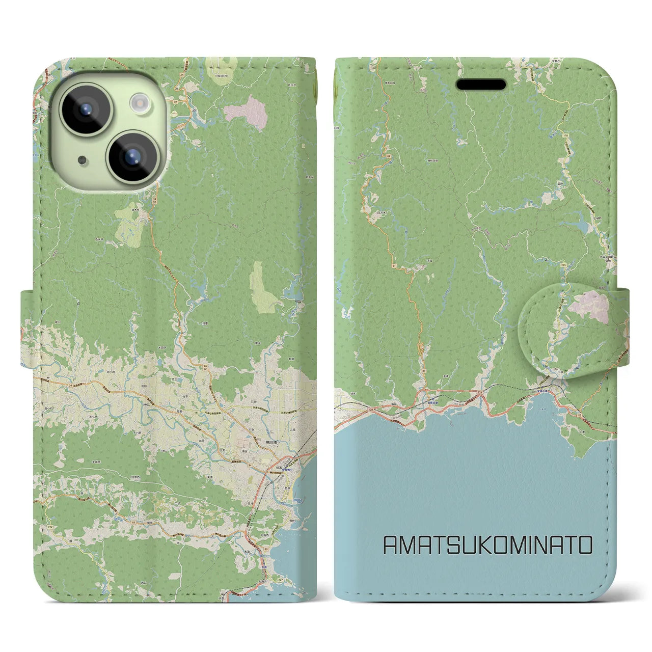 【天津小湊（千葉県）】地図柄iPhoneケース（手帳タイプ）