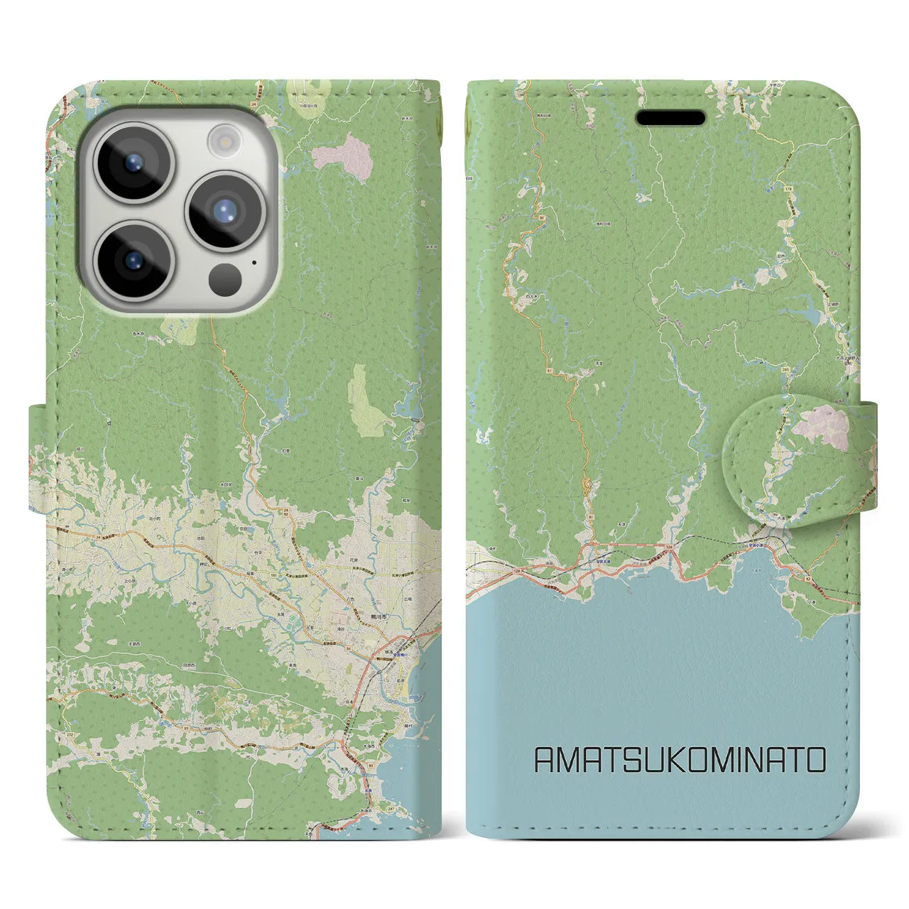 【天津小湊（千葉県）】地図柄iPhoneケース（手帳タイプ）