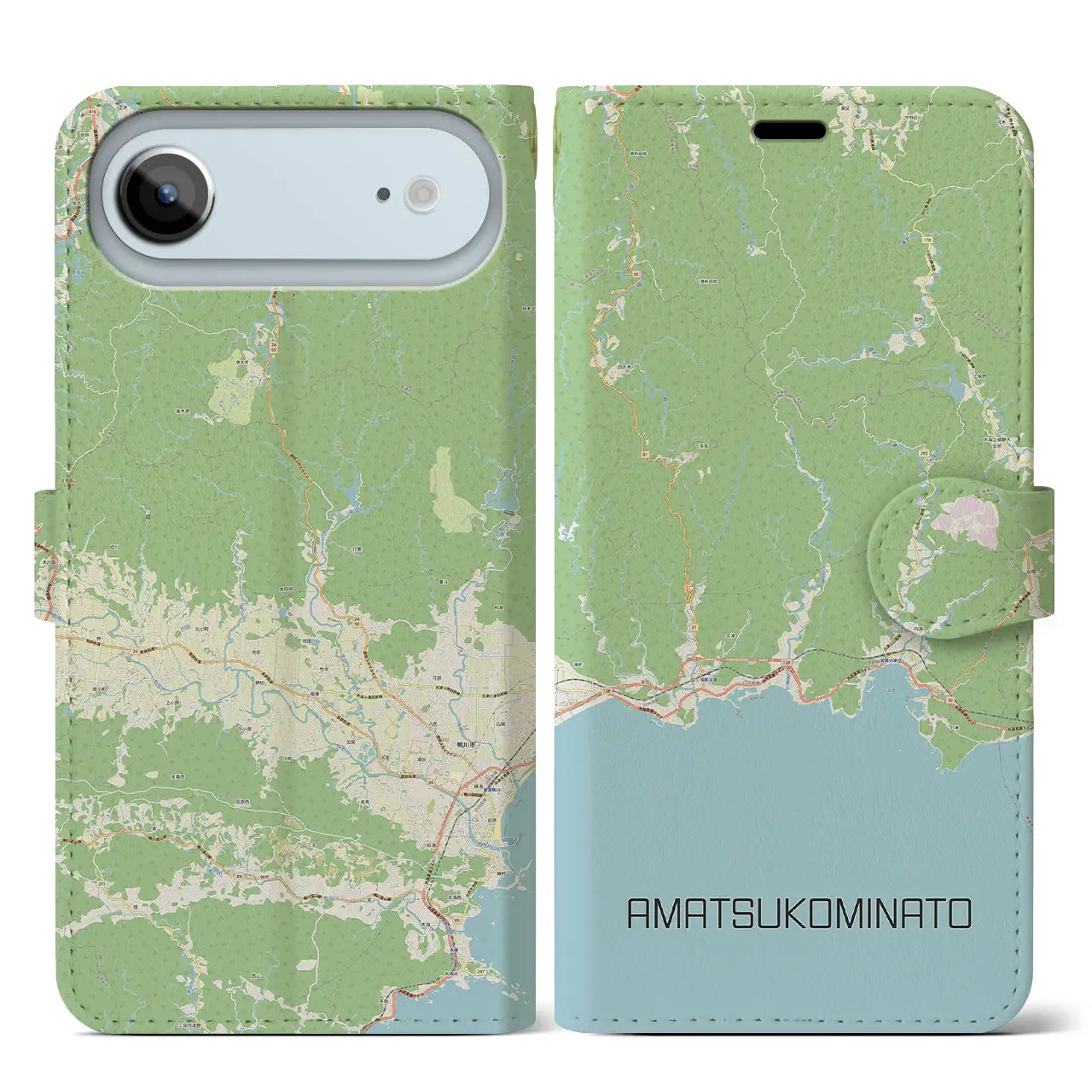 【天津小湊（千葉県）】地図柄iPhoneケース（手帳タイプ）