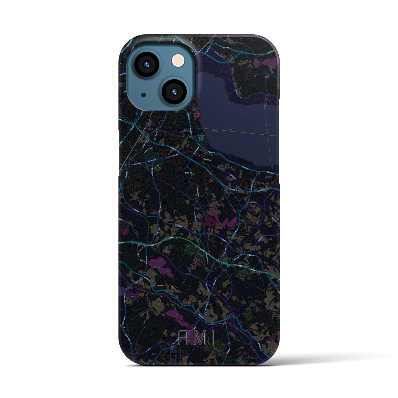 【阿見（茨城県）】地図柄iPhoneケース（バックカバータイプ）