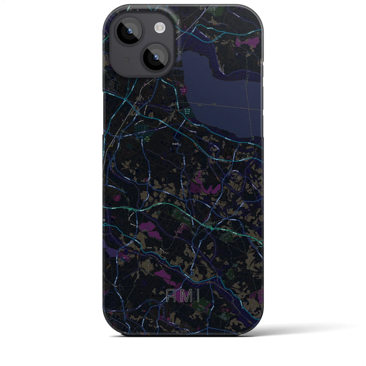 【阿見（茨城県）】地図柄iPhoneケース（バックカバータイプ）