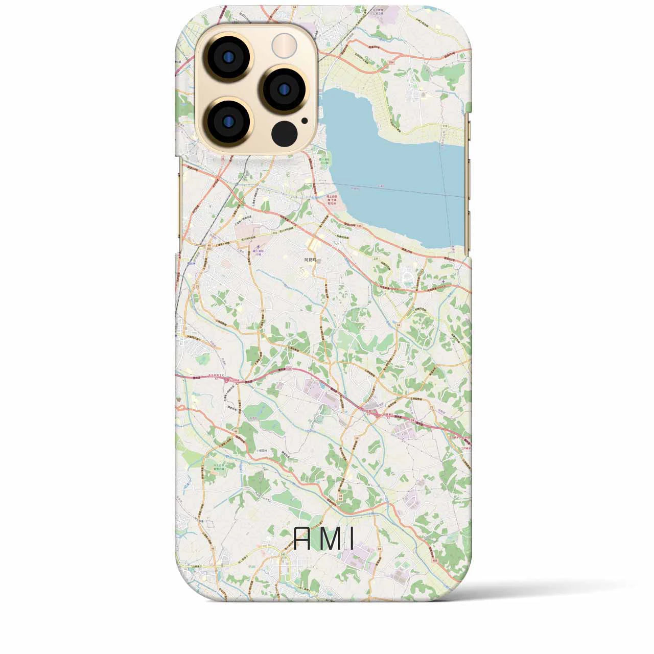 【阿見（茨城県）】地図柄iPhoneケース（バックカバータイプ）