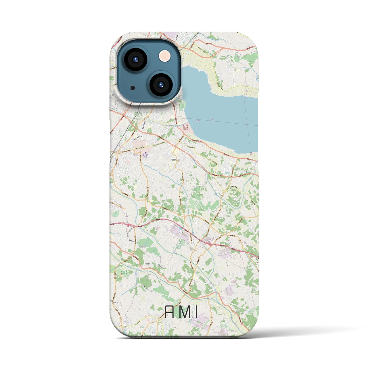 【阿見（茨城県）】地図柄iPhoneケース（バックカバータイプ）