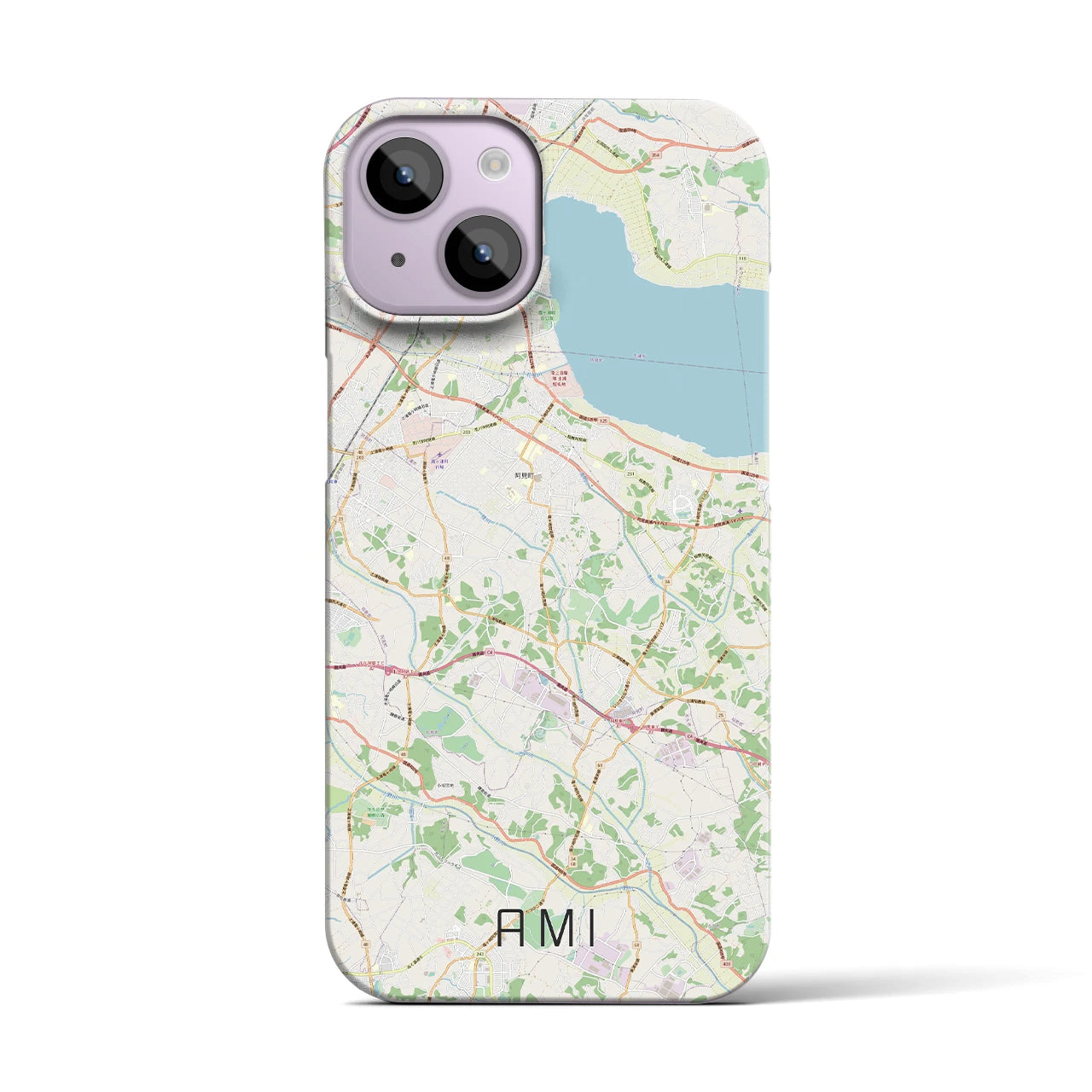 【阿見（茨城県）】地図柄iPhoneケース（バックカバータイプ）