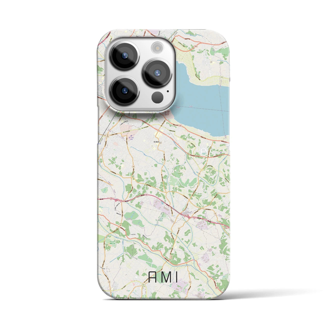 【阿見（茨城県）】地図柄iPhoneケース（バックカバータイプ）