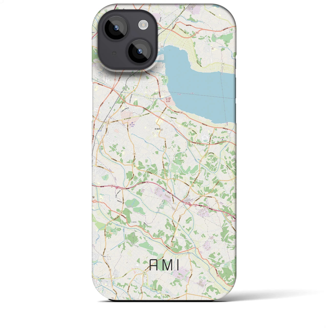 【阿見（茨城県）】地図柄iPhoneケース（バックカバータイプ）