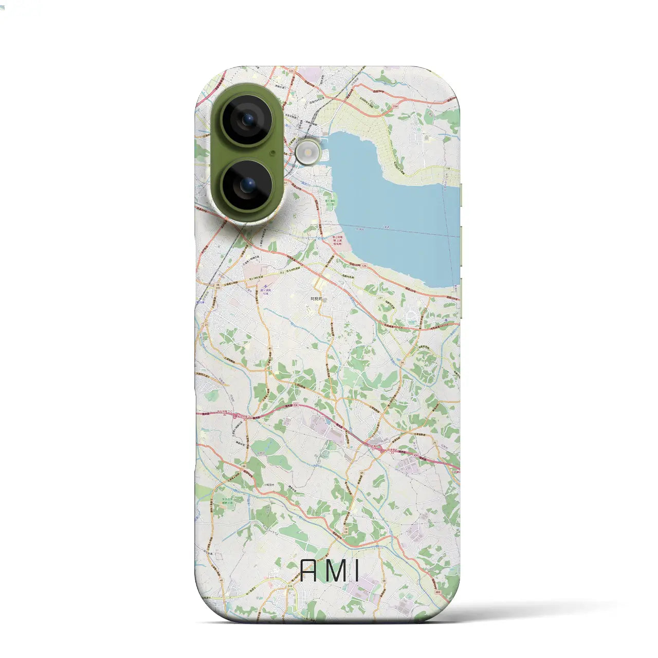 【阿見（茨城県）】地図柄iPhoneケース（バックカバータイプ）