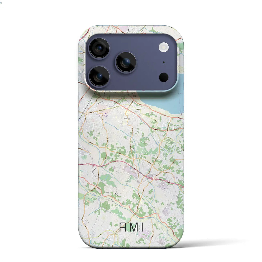 【阿見（茨城県）】地図柄iPhoneケース（バックカバータイプ）ナチュラル・iPhone 17 Pro Max 用
