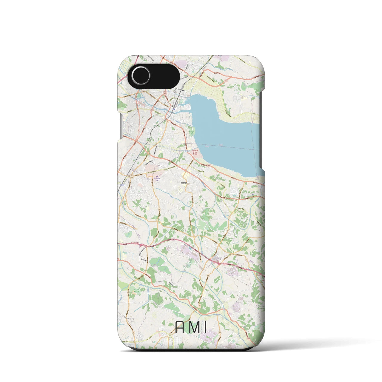 【阿見（茨城県）】地図柄iPhoneケース（バックカバータイプ）
