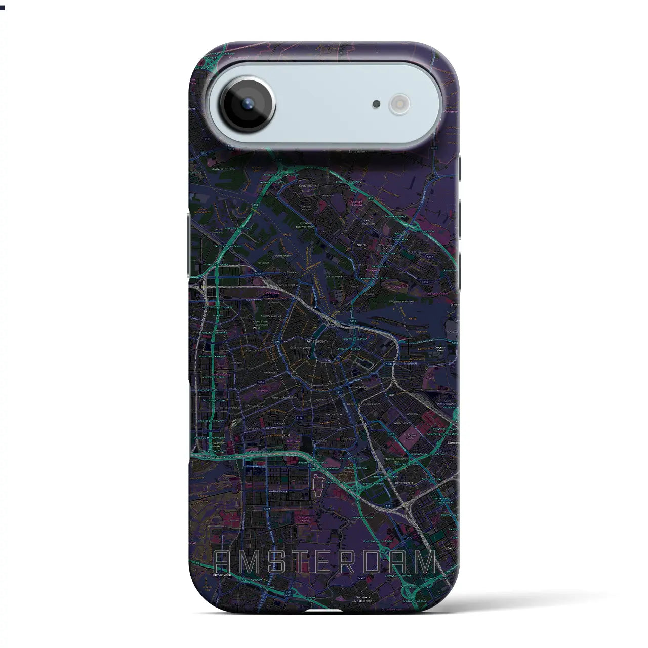 【アムステルダム（オランダ）】地図柄iPhoneケース（バックカバータイプ）