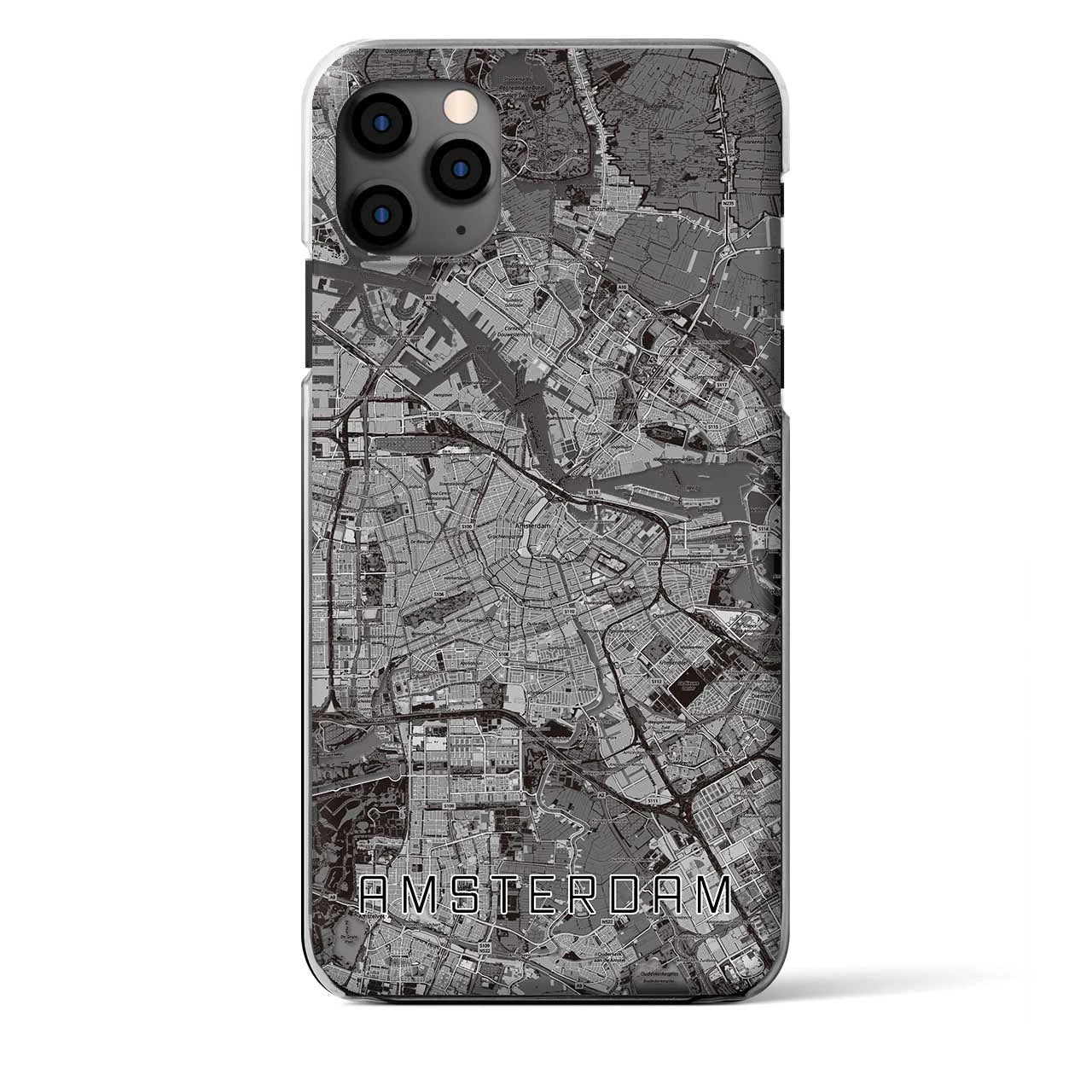 【アムステルダム（オランダ）】地図柄iPhoneケース（クリアタイプ）