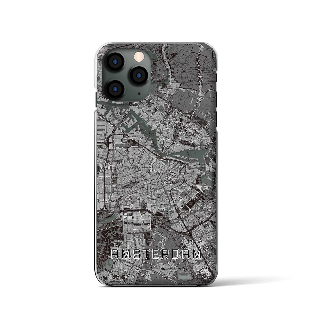 【アムステルダム（オランダ）】地図柄iPhoneケース（クリアタイプ）