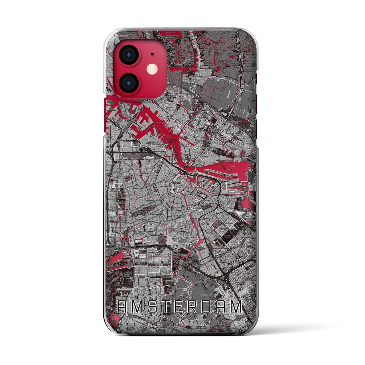 【アムステルダム（オランダ）】地図柄iPhoneケース（クリアタイプ）