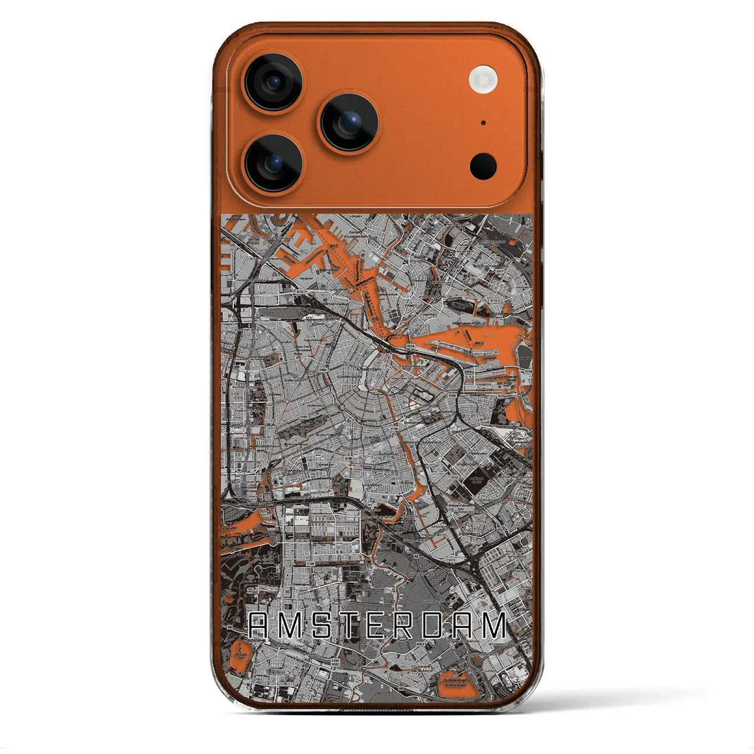 【アムステルダム（オランダ）】地図柄iPhoneケース（クリアタイプ）