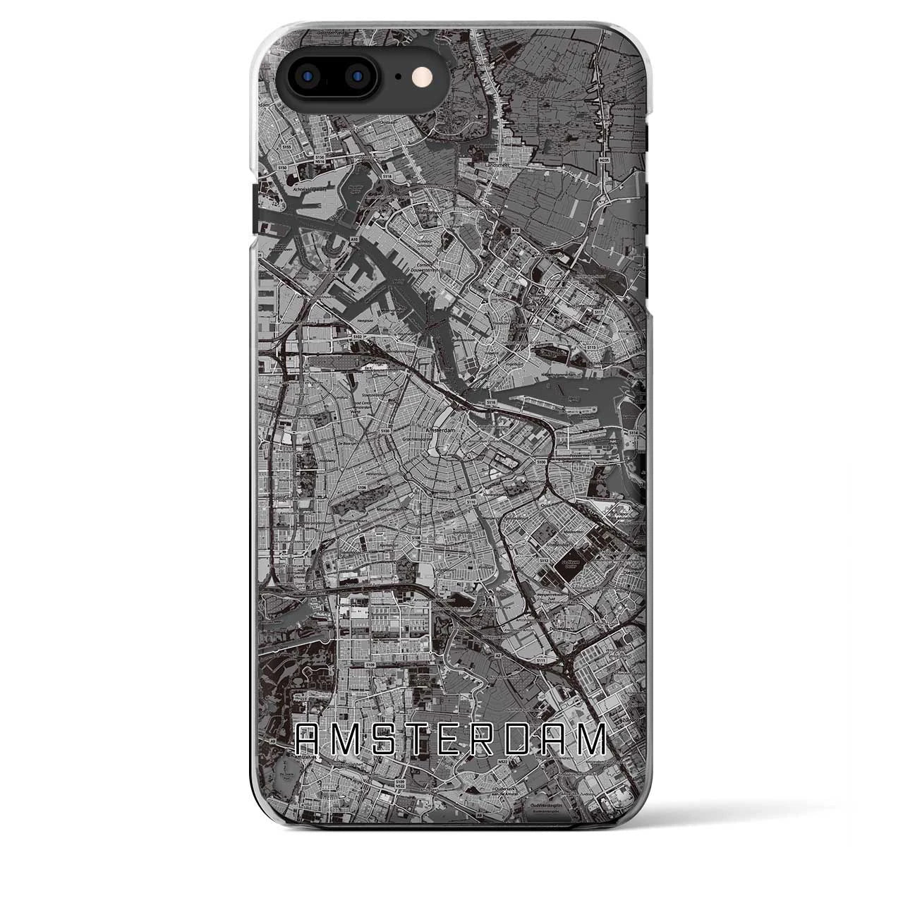 【アムステルダム（オランダ）】地図柄iPhoneケース（クリアタイプ）
