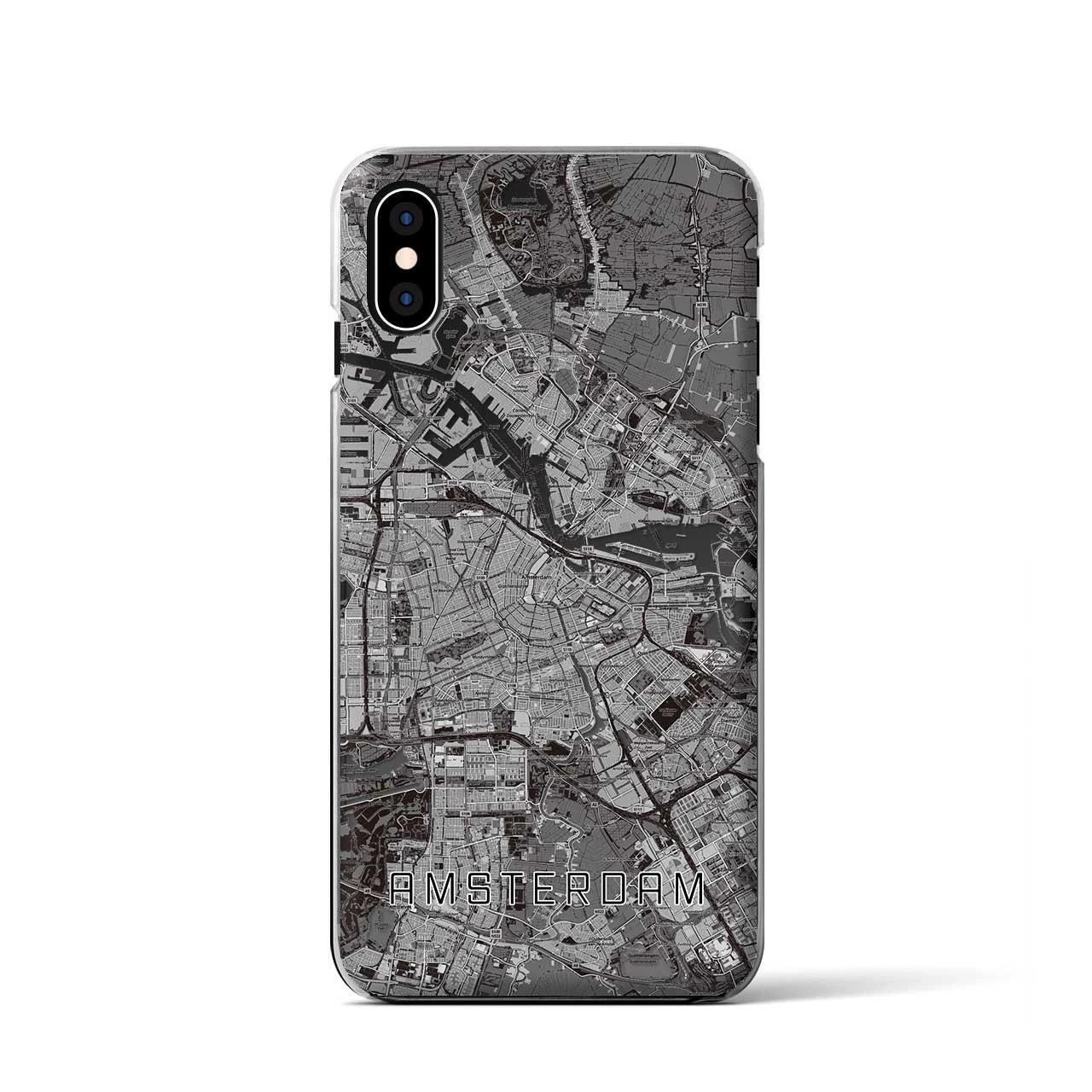 【アムステルダム（オランダ）】地図柄iPhoneケース（クリアタイプ）