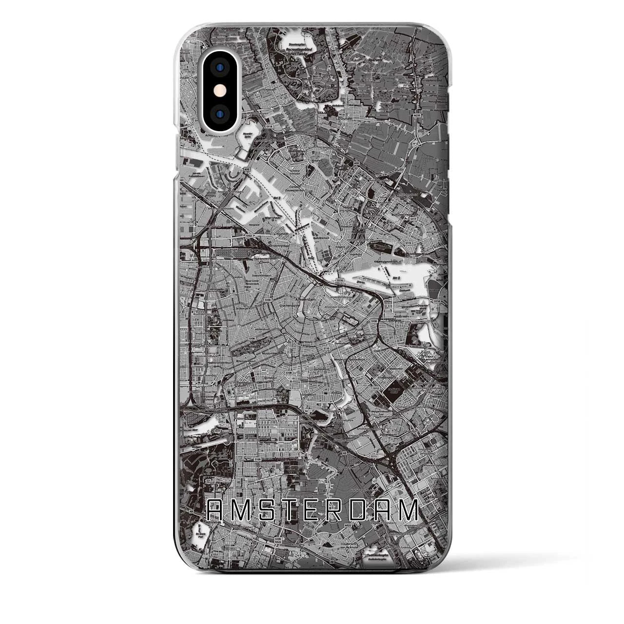 【アムステルダム（オランダ）】地図柄iPhoneケース（クリアタイプ）
