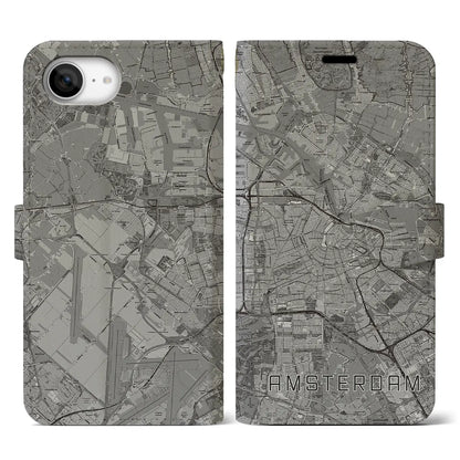 【アムステルダム（オランダ）】地図柄iPhoneケース（手帳タイプ）