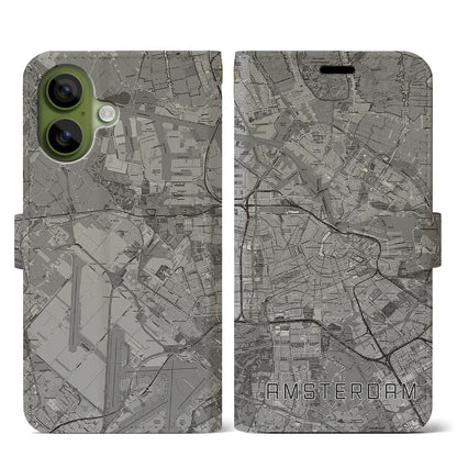 【アムステルダム（オランダ）】地図柄iPhoneケース（手帳タイプ）