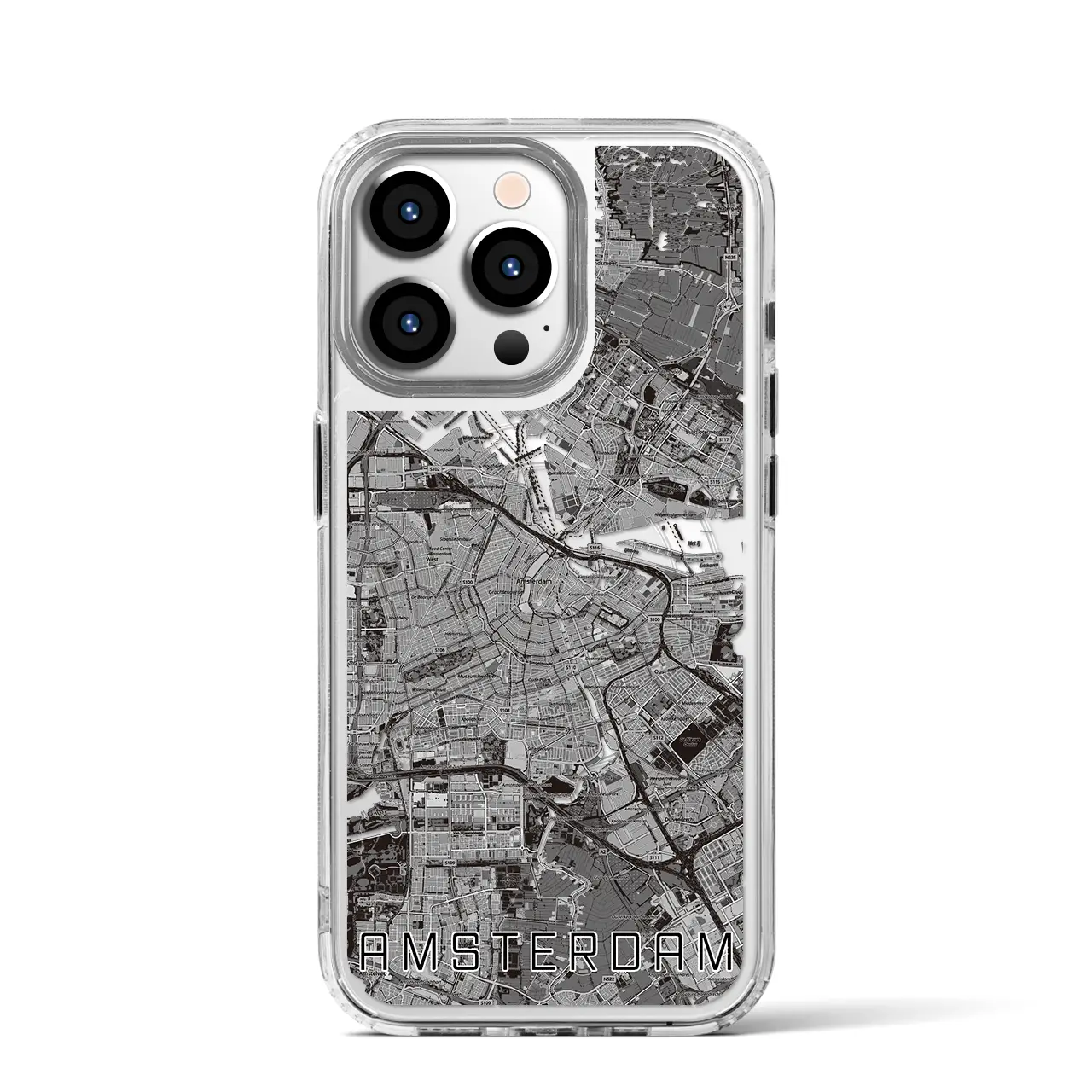 【アムステルダム（オランダ）】地図柄iPhoneケース（MagSafeタイプ）