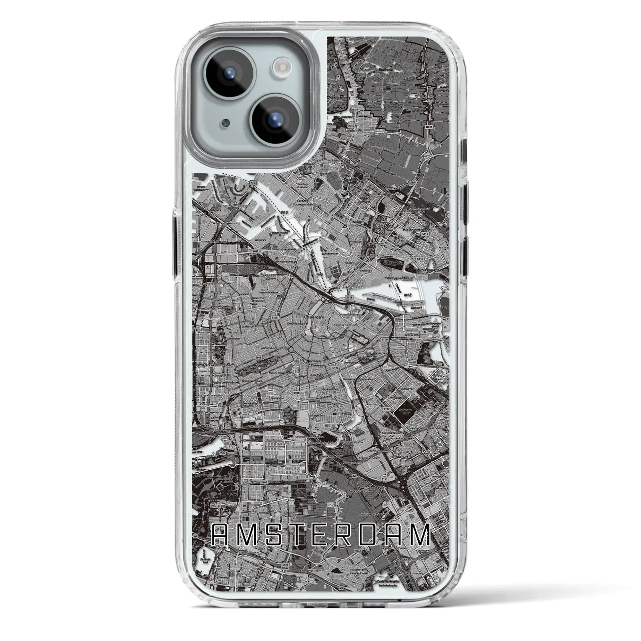 【アムステルダム（オランダ）】地図柄iPhoneケース（MagSafeタイプ）