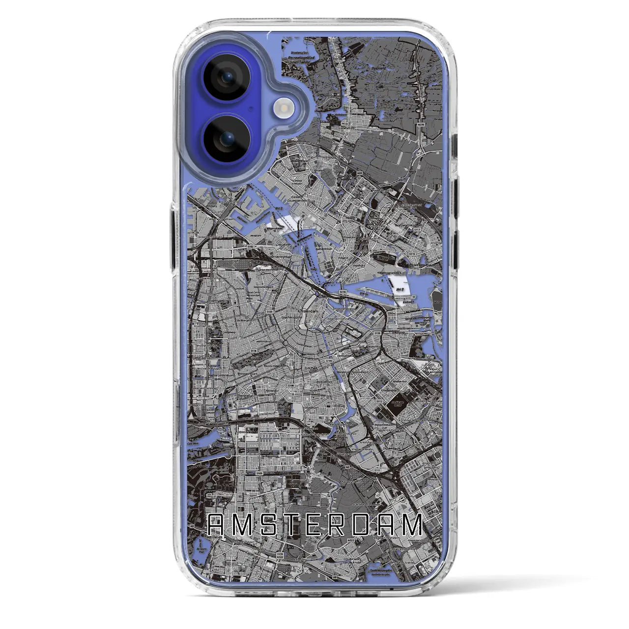 【アムステルダム（オランダ）】地図柄iPhoneケース（MagSafeタイプ）