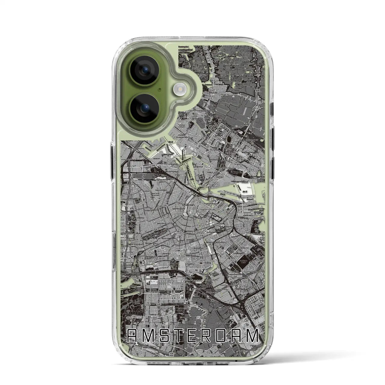 【アムステルダム（オランダ）】地図柄iPhoneケース（MagSafeタイプ）