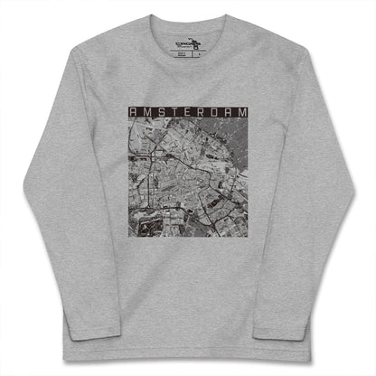 【アムステルダム（オランダ）】地図柄ロングスリーブTシャツ