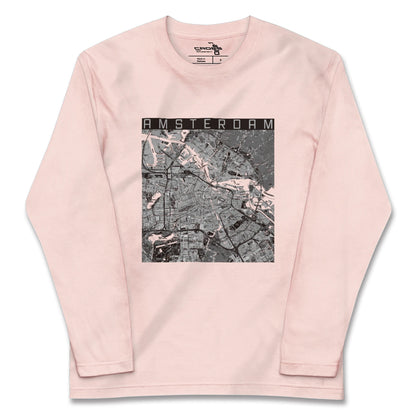 【アムステルダム（オランダ）】地図柄ロングスリーブTシャツ