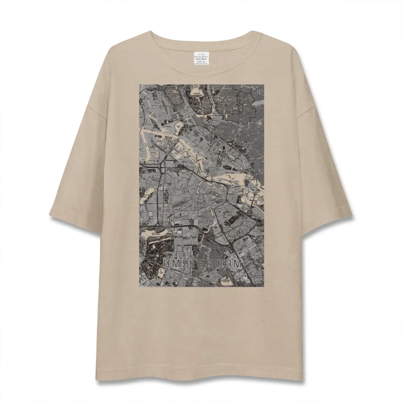 【アムステルダム（オランダ）】地図柄ビッグシルエットTシャツ