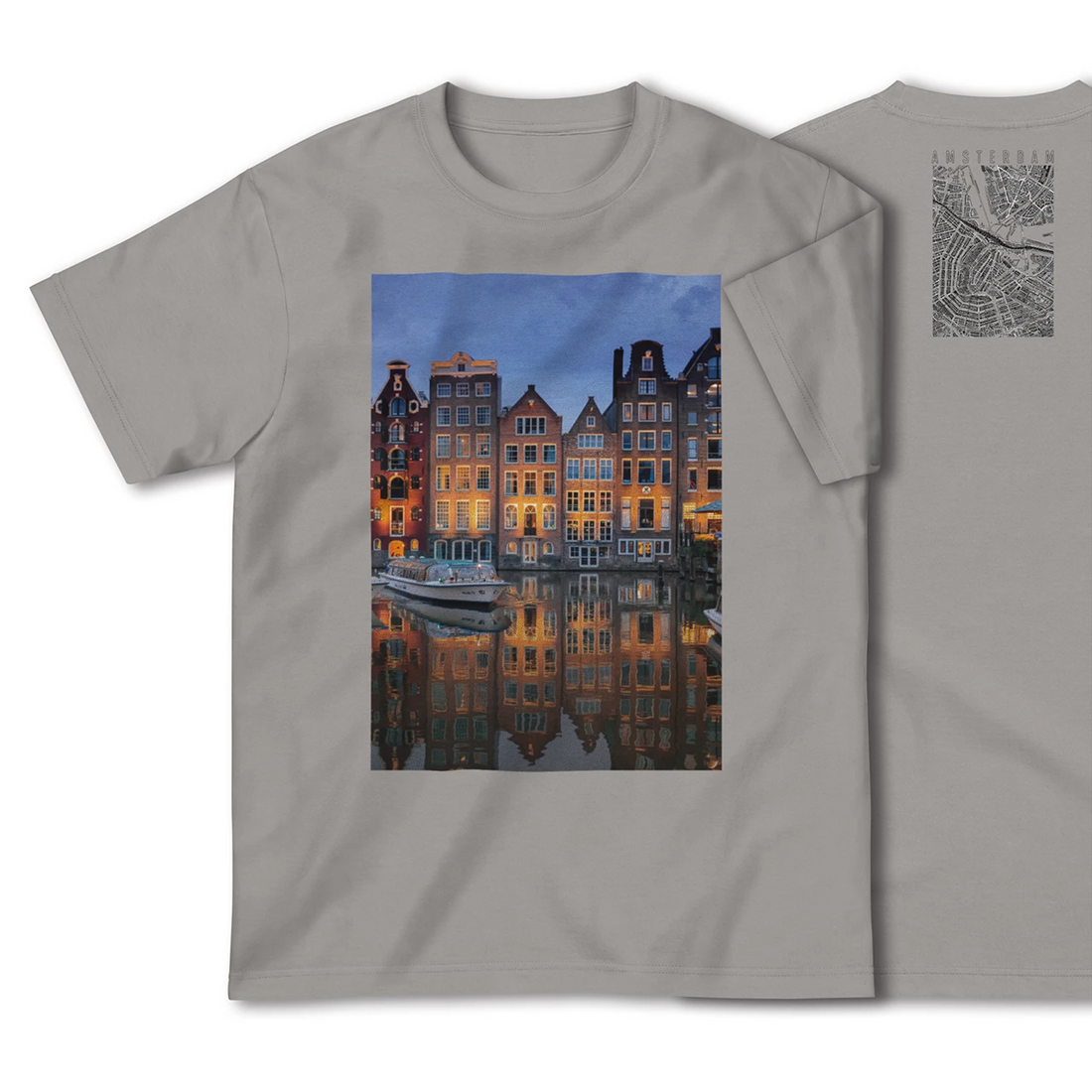 【アムステルダム(オランダ)】Map World ハイクオリティTシャツ