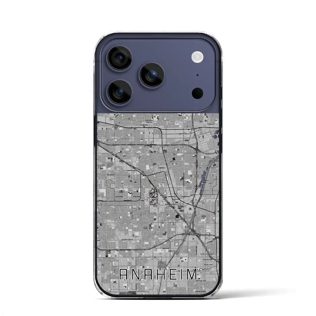 【アナハイム（アメリカ）】地図柄iPhoneケース（クリアタイプ）モノトーン・iPhone 17 Pro Max 用