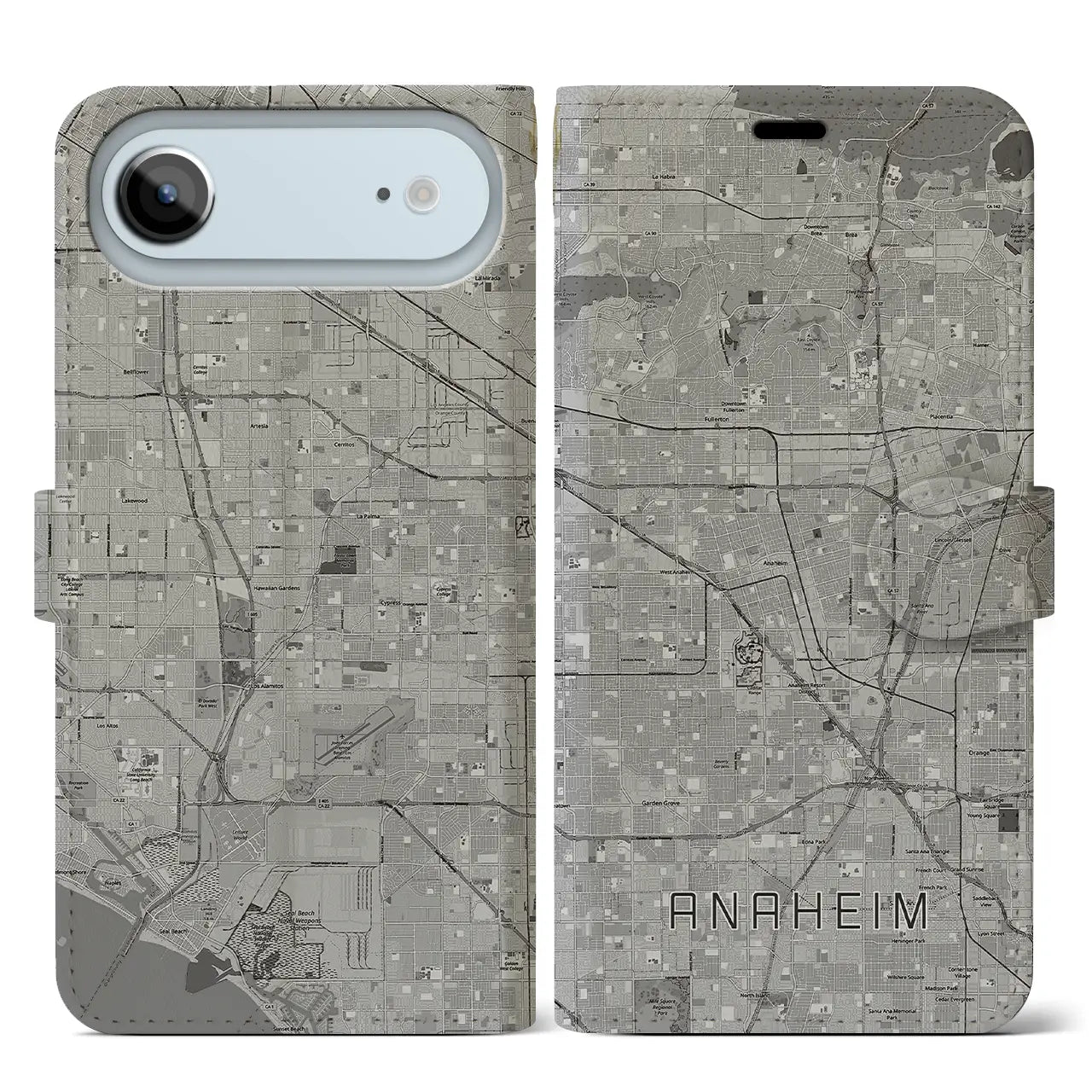 【アナハイム（アメリカ）】地図柄iPhoneケース（手帳タイプ）