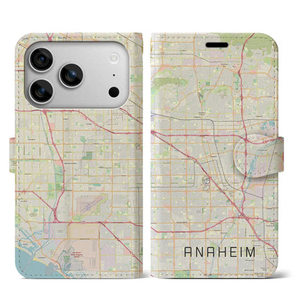 【アナハイム（アメリカ）】地図柄iPhoneケース（手帳タイプ）