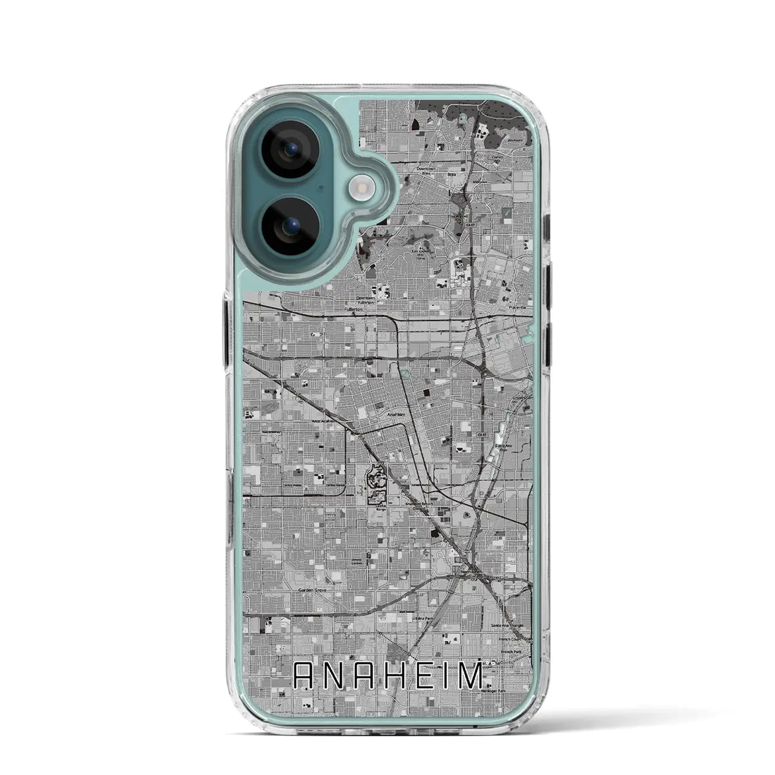 【アナハイム（アメリカ）】地図柄iPhoneケース（MagSafeタイプ）モノトーン・iPhone 16 Pro 用