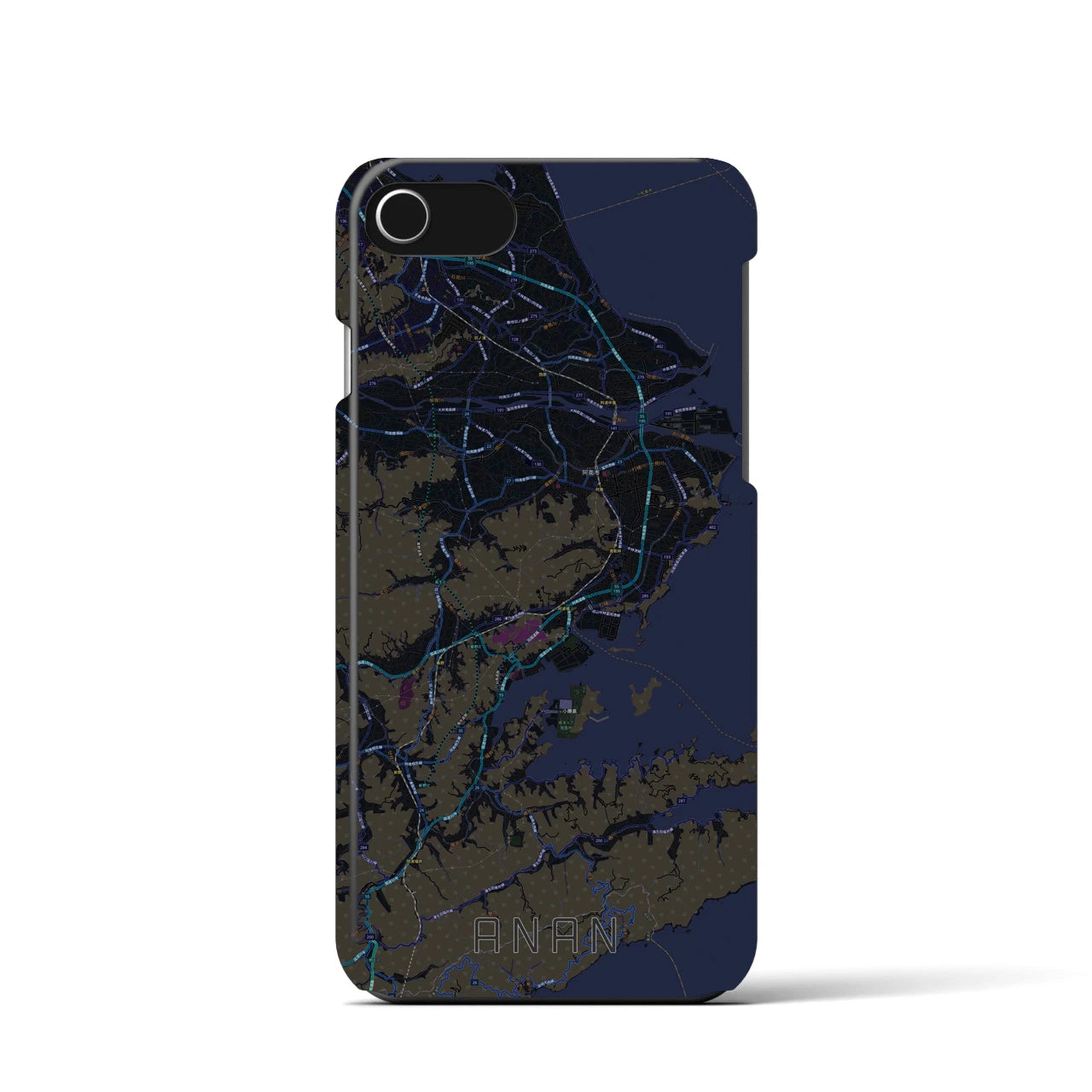 【阿南（徳島県）】地図柄iPhoneケース（バックカバータイプ）