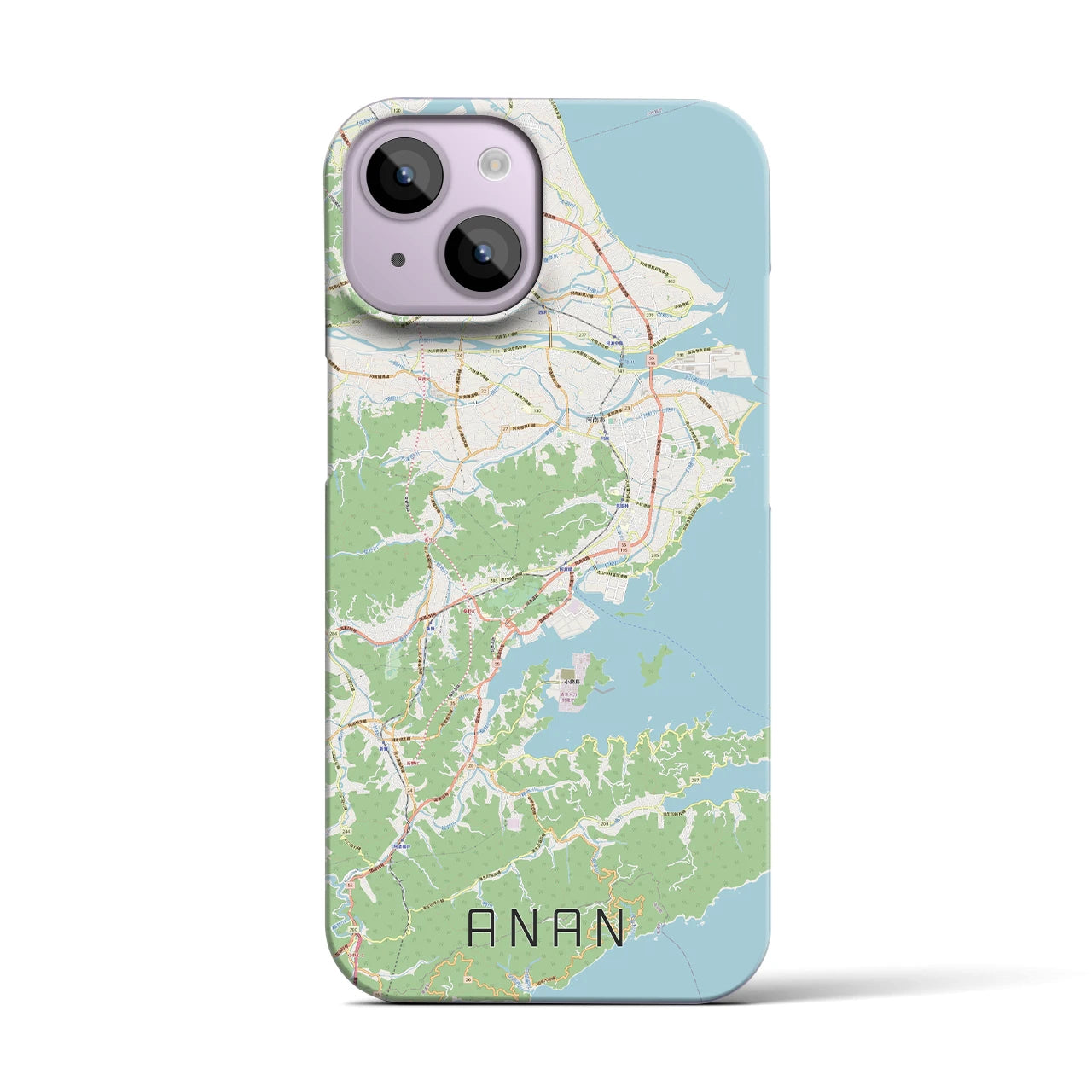 【阿南（徳島県）】地図柄iPhoneケース（バックカバータイプ）