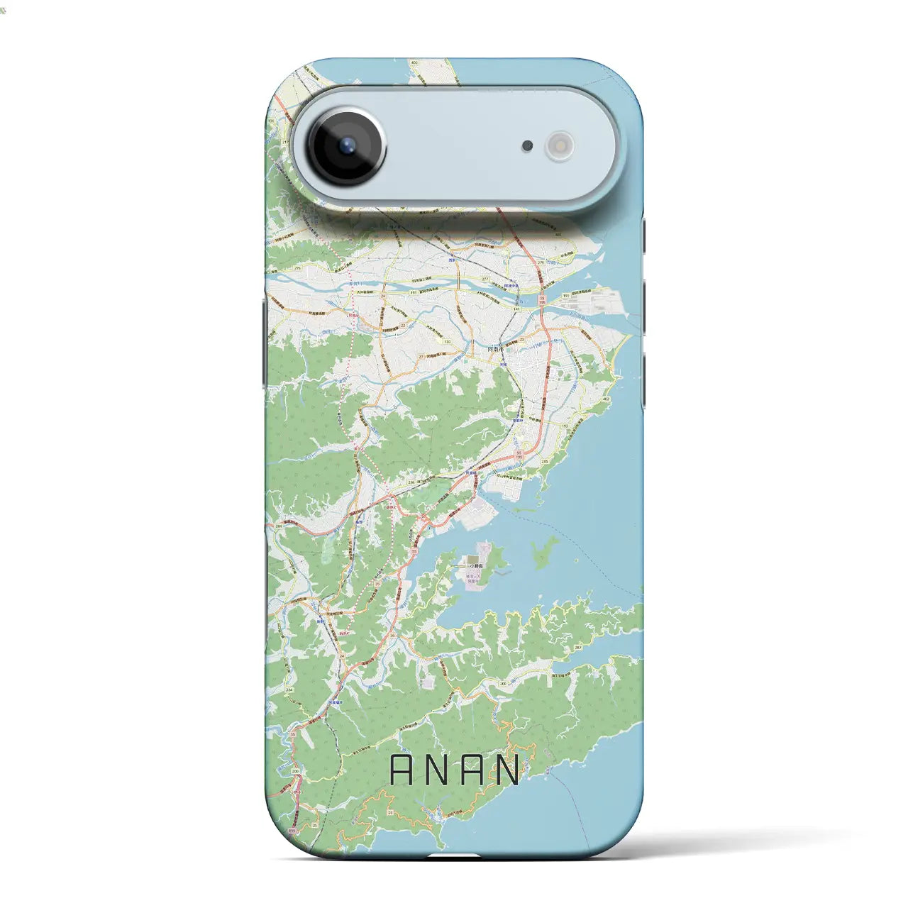 【阿南（徳島県）】地図柄iPhoneケース（バックカバータイプ）ナチュラル・iPhone 17 Pro Max 用