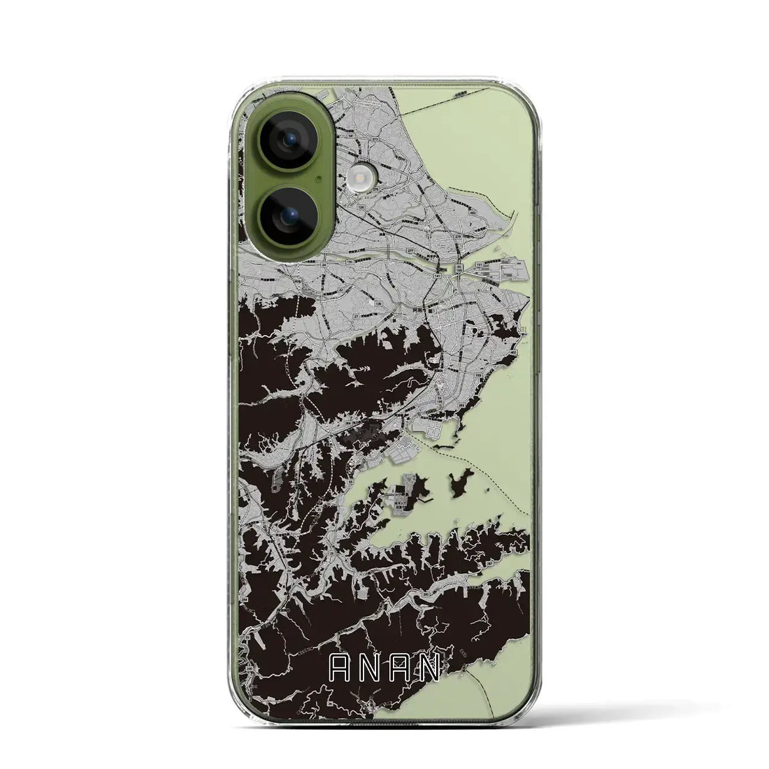 【阿南（徳島県）】地図柄iPhoneケース（クリアタイプ）モノトーン・iPhone 17 Pro Max 用