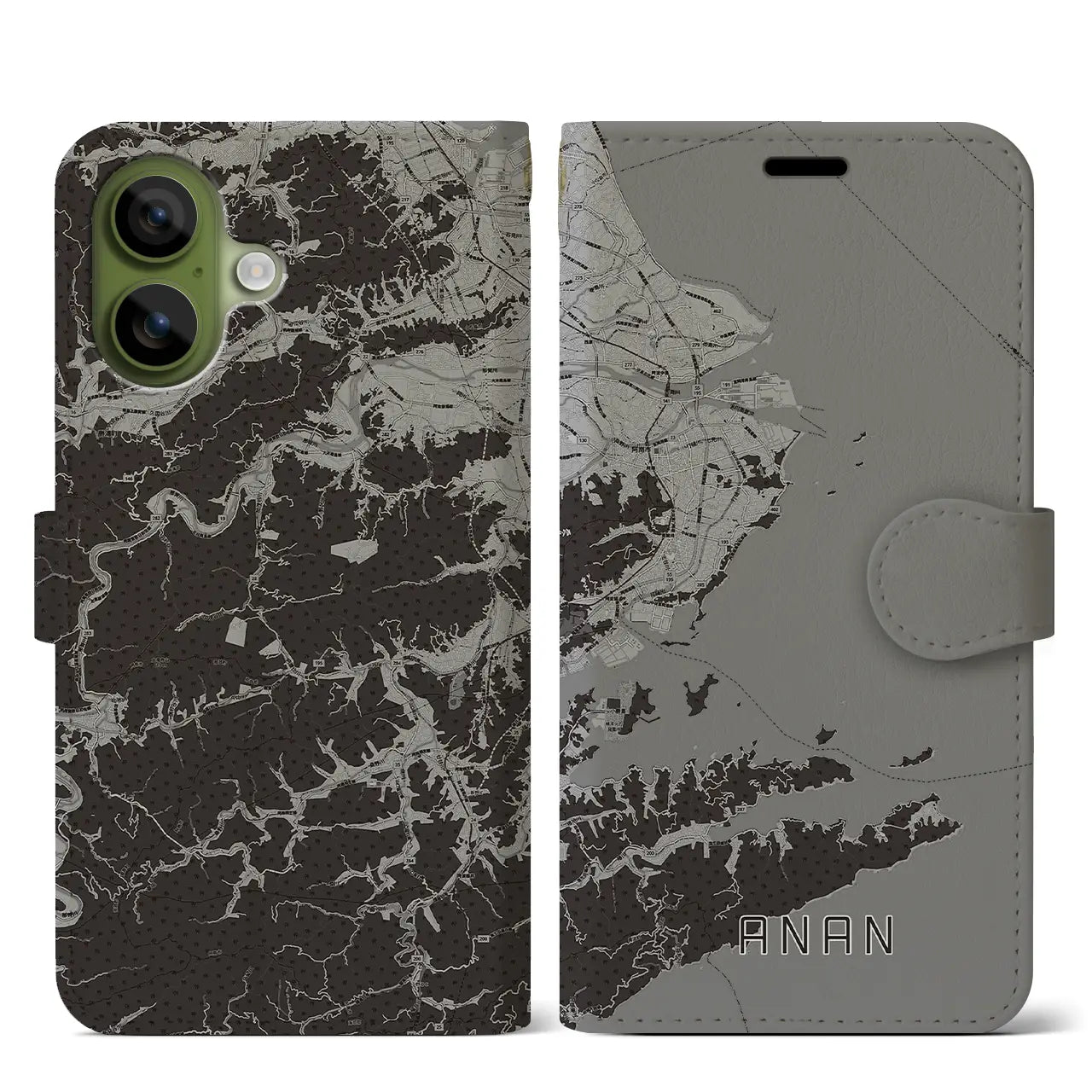 【阿南（徳島県）】地図柄iPhoneケース（手帳タイプ）