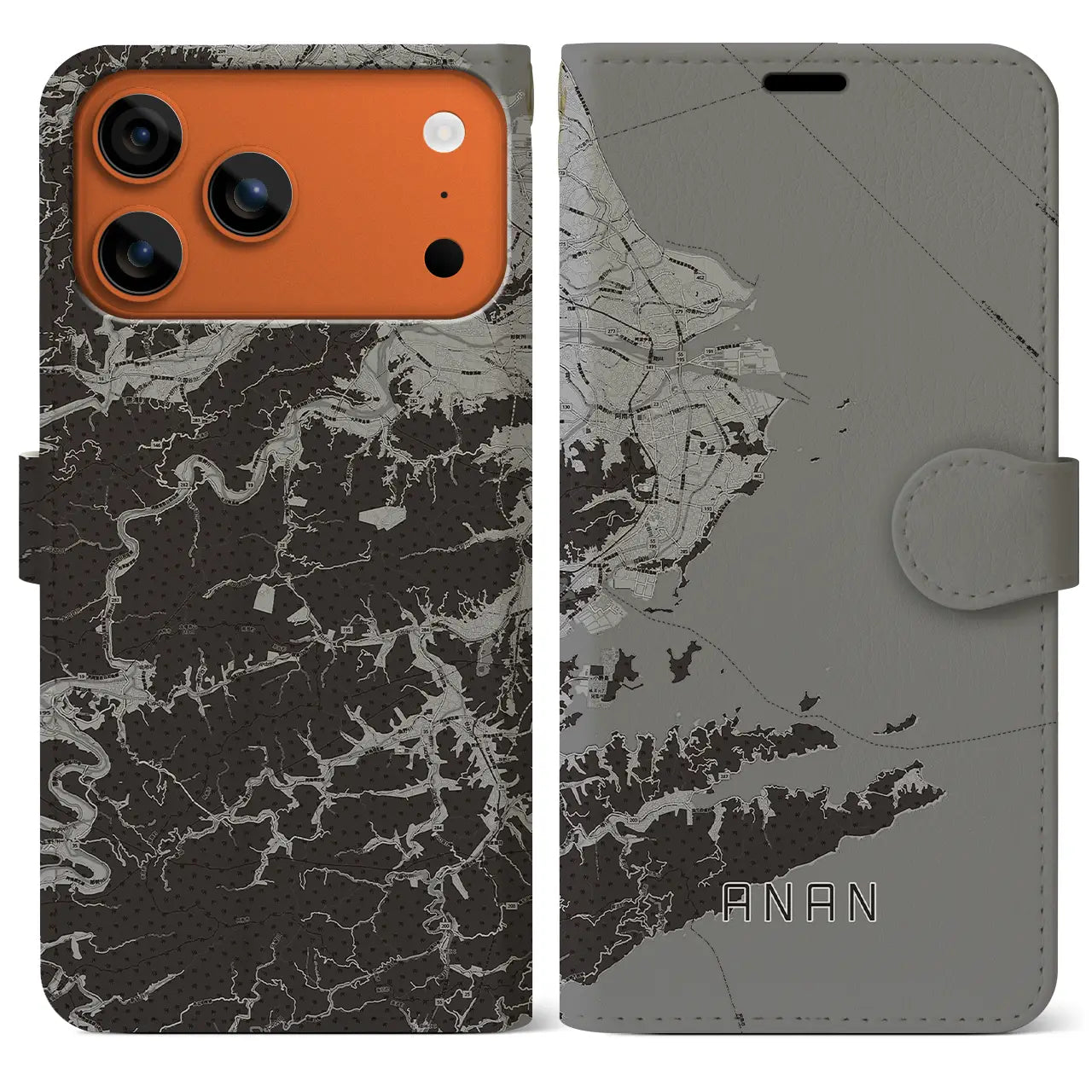 【阿南（徳島県）】地図柄iPhoneケース（手帳タイプ）