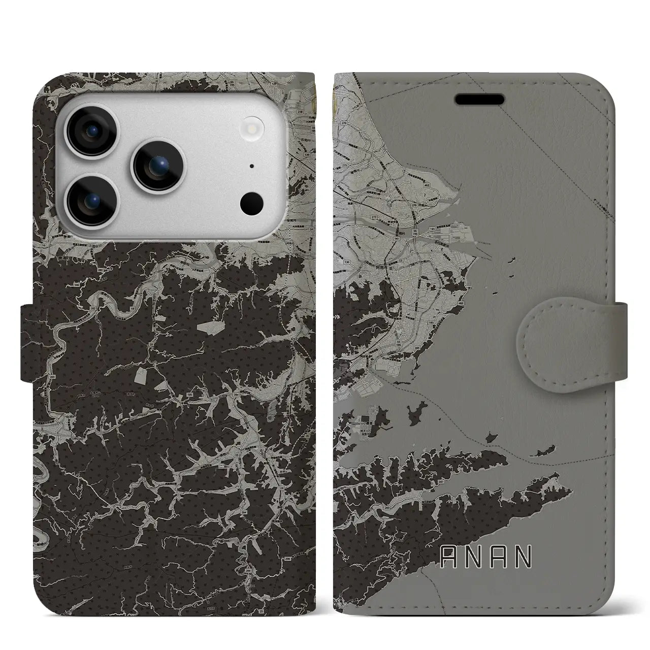 【阿南（徳島県）】地図柄iPhoneケース（手帳タイプ）